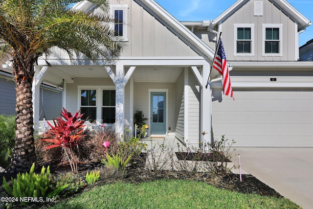 view of front of house with a garage