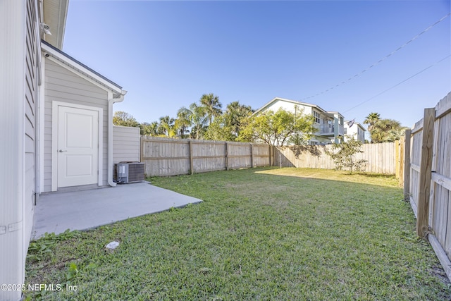 view of yard with a patio and cooling unit