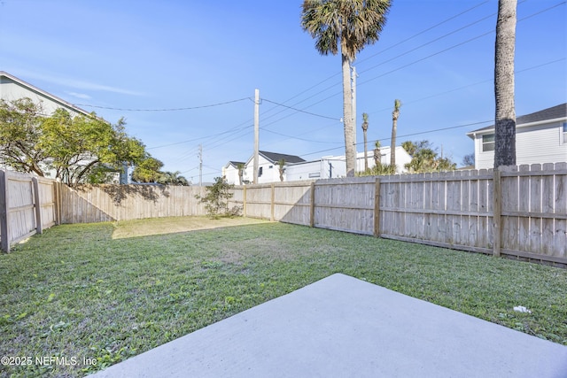 view of yard with a patio area