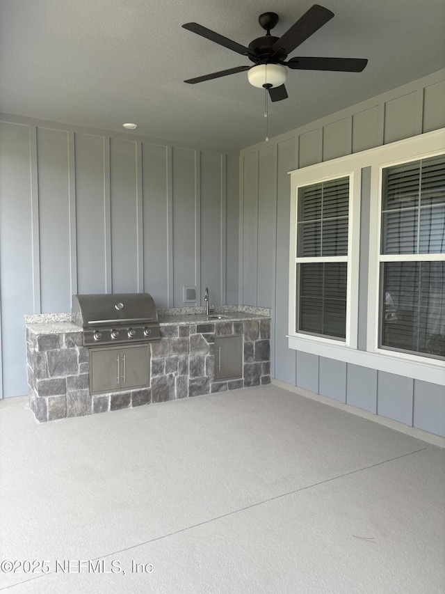 36231 Pitch Ln, Hilliard, FL 32046 - view of patio / terrace with area for grilling and ceiling fan