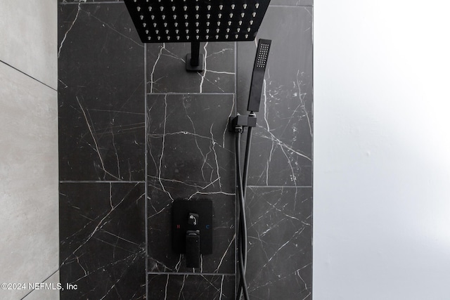 interior details with tiled shower