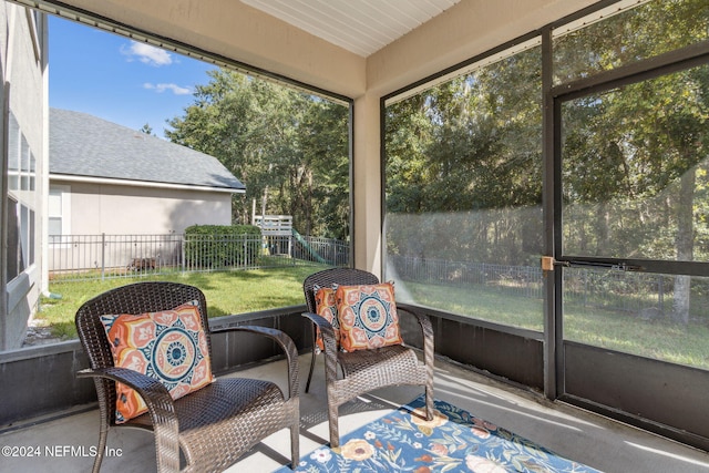 view of sunroom