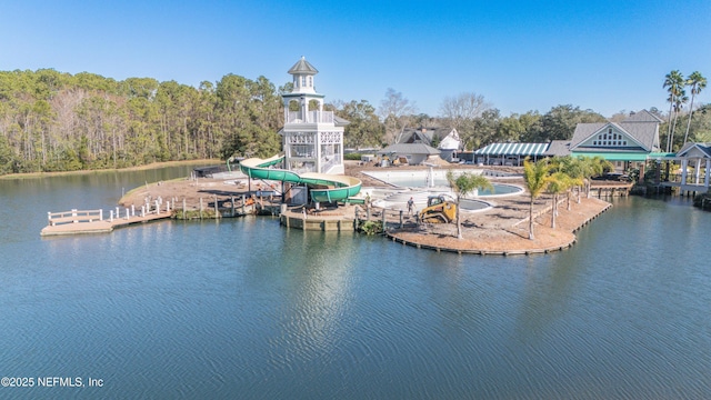 water view with a dock