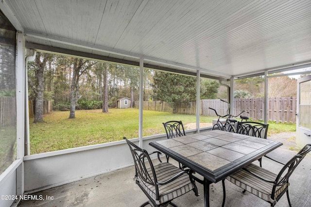 view of sunroom