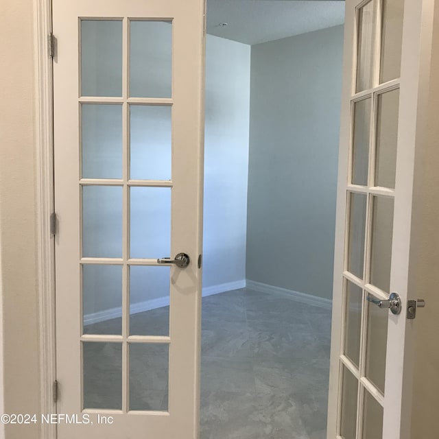 interior space with french doors