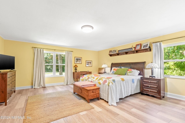 bedroom featuring light hardwood / wood-style flooring