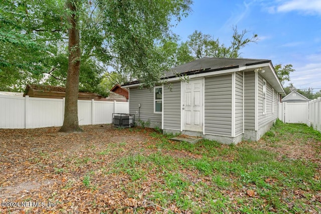 view of outbuilding with central AC unit