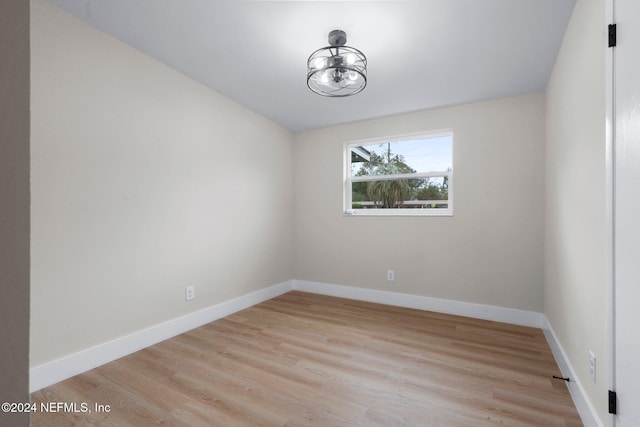 empty room featuring light hardwood / wood-style floors