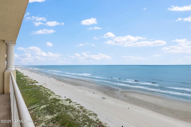 property view of water with a beach view