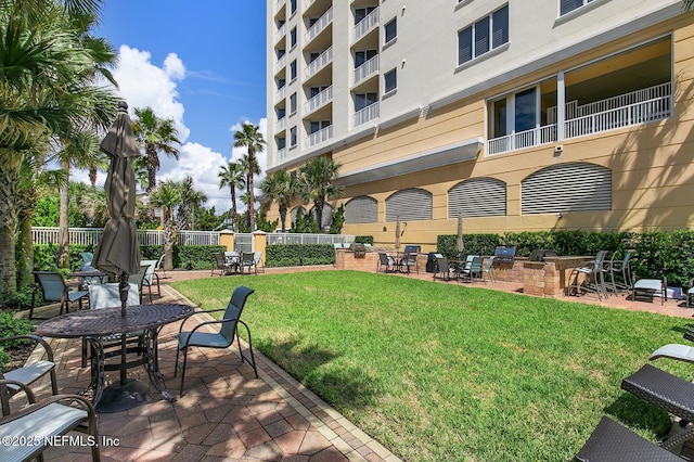 view of yard with a patio area