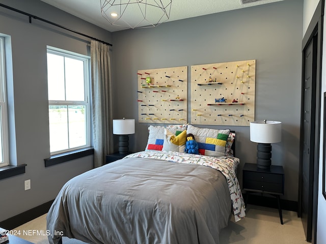 view of carpeted bedroom