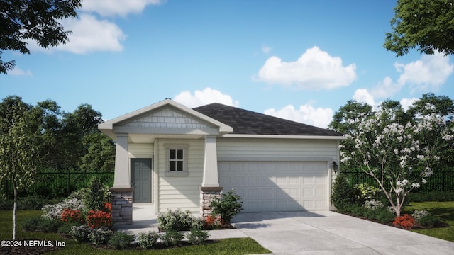 view of front of house with a garage