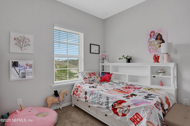 bedroom with carpet flooring and multiple windows