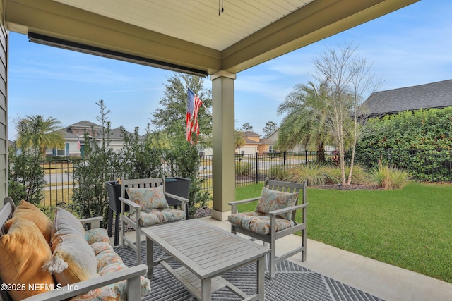 view of patio featuring outdoor lounge area