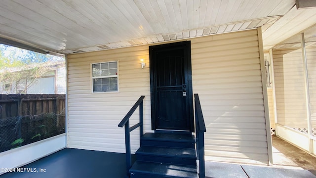 view of doorway to property