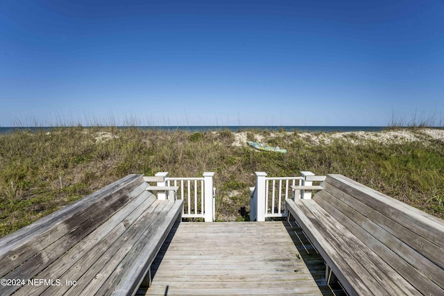 exterior space featuring a water view