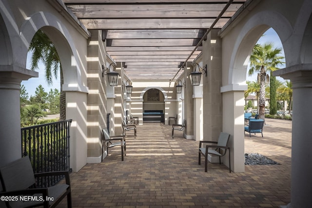 view of patio with a pergola