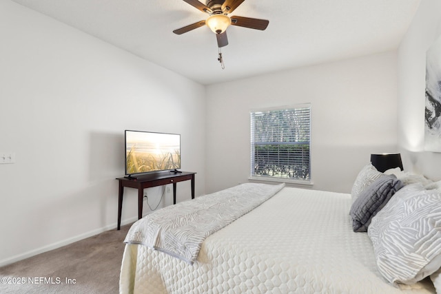 bedroom with carpet and ceiling fan