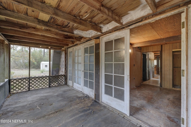 view of unfurnished sunroom