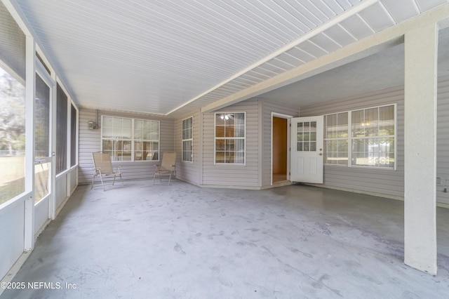 view of unfurnished sunroom