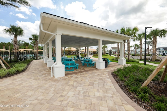 view of patio / terrace featuring a gazebo