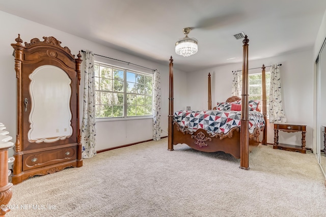 bedroom with carpet