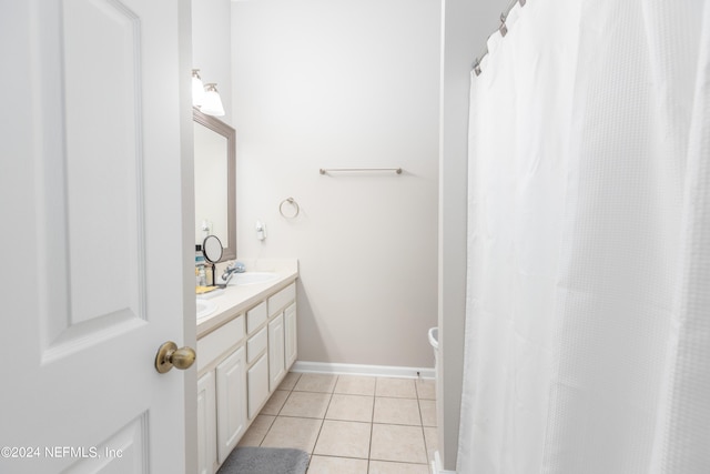 bathroom featuring tile patterned flooring and vanity