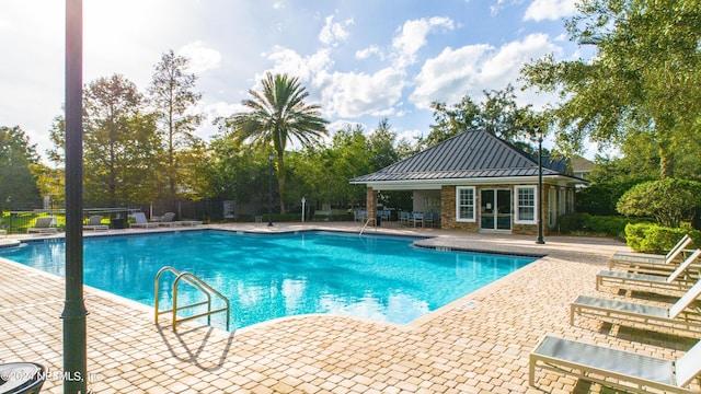 view of pool featuring a patio