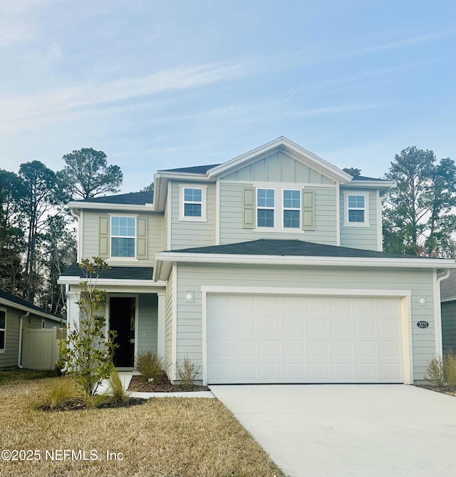 view of front of house with a garage