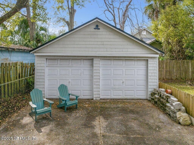 view of garage