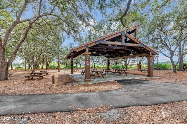 view of property's community with a gazebo