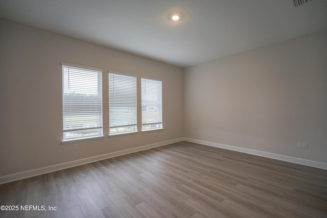 empty room featuring wood-type flooring