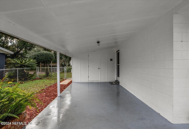 view of patio / terrace featuring a carport