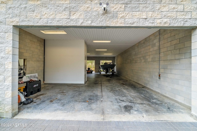 view of garage