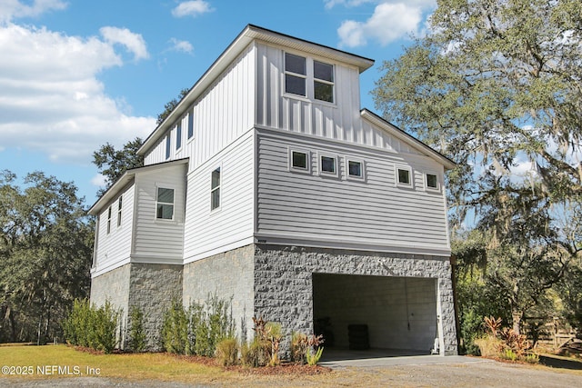 view of home's exterior featuring a garage