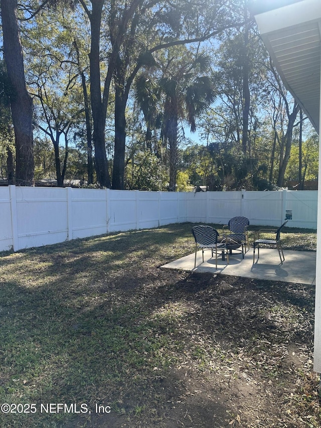 view of yard featuring a patio