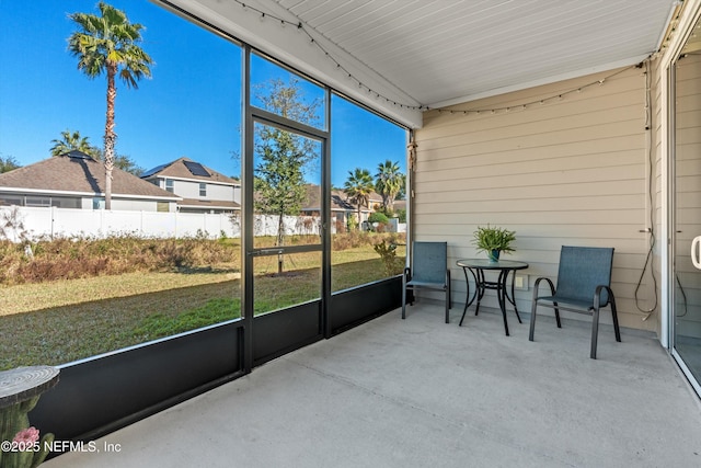 view of sunroom