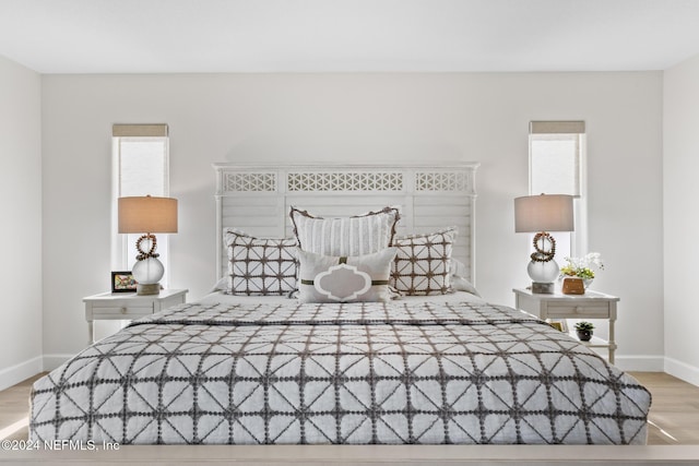 bedroom featuring light hardwood / wood-style floors