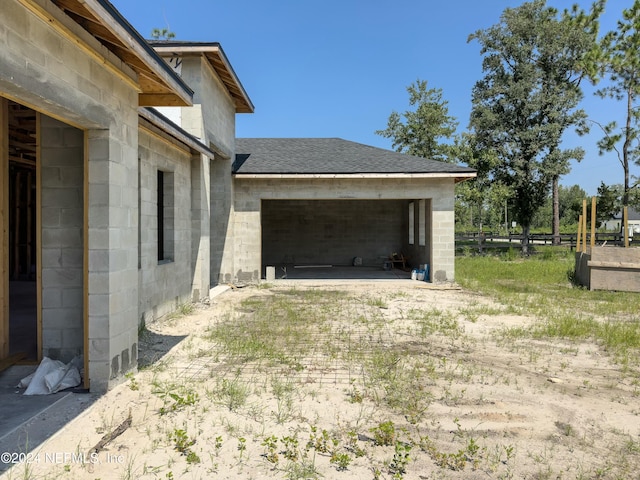 view of garage