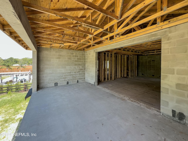 interior space featuring concrete floors