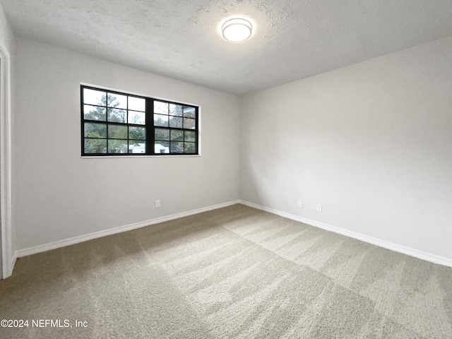 carpeted spare room featuring a textured ceiling