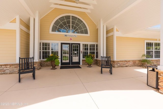 entrance to property with french doors