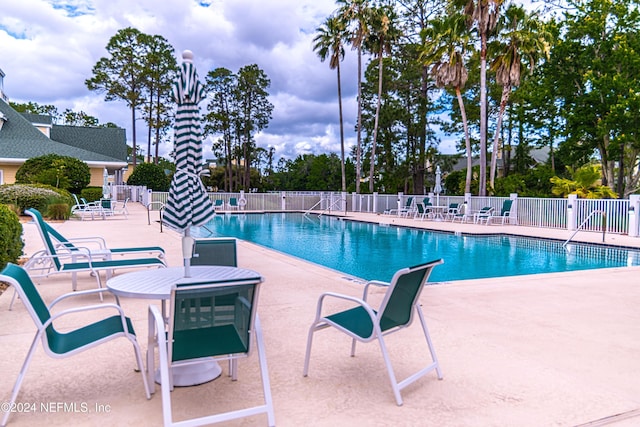 view of pool featuring a patio area