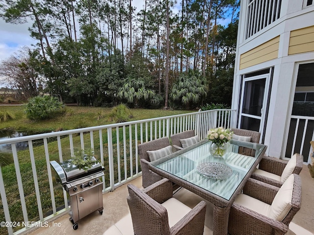 balcony with area for grilling