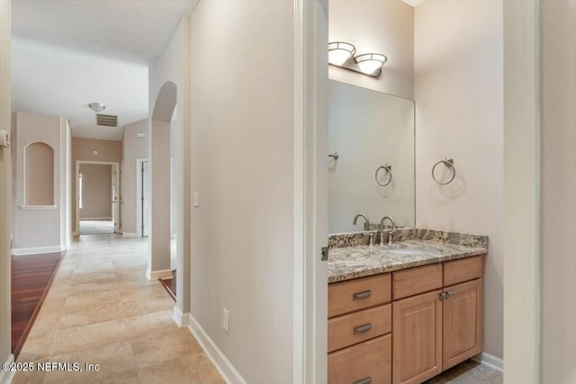 bathroom featuring vanity and tile patterned floors