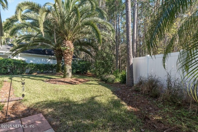 view of yard with a water view