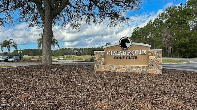 view of community sign