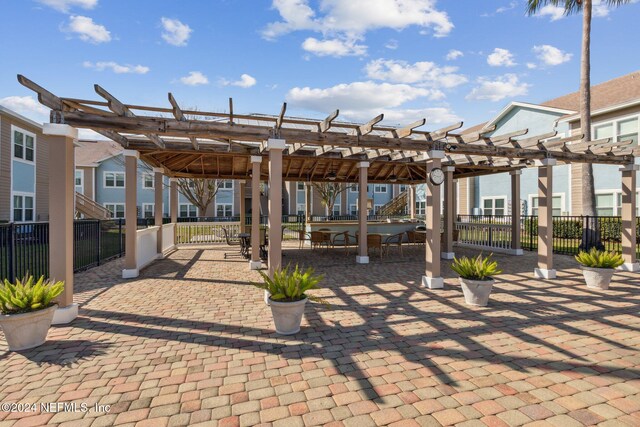 view of community with a pergola