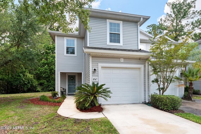 view of front of house with a garage