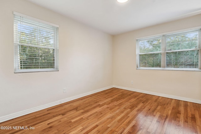 spare room with wood-type flooring